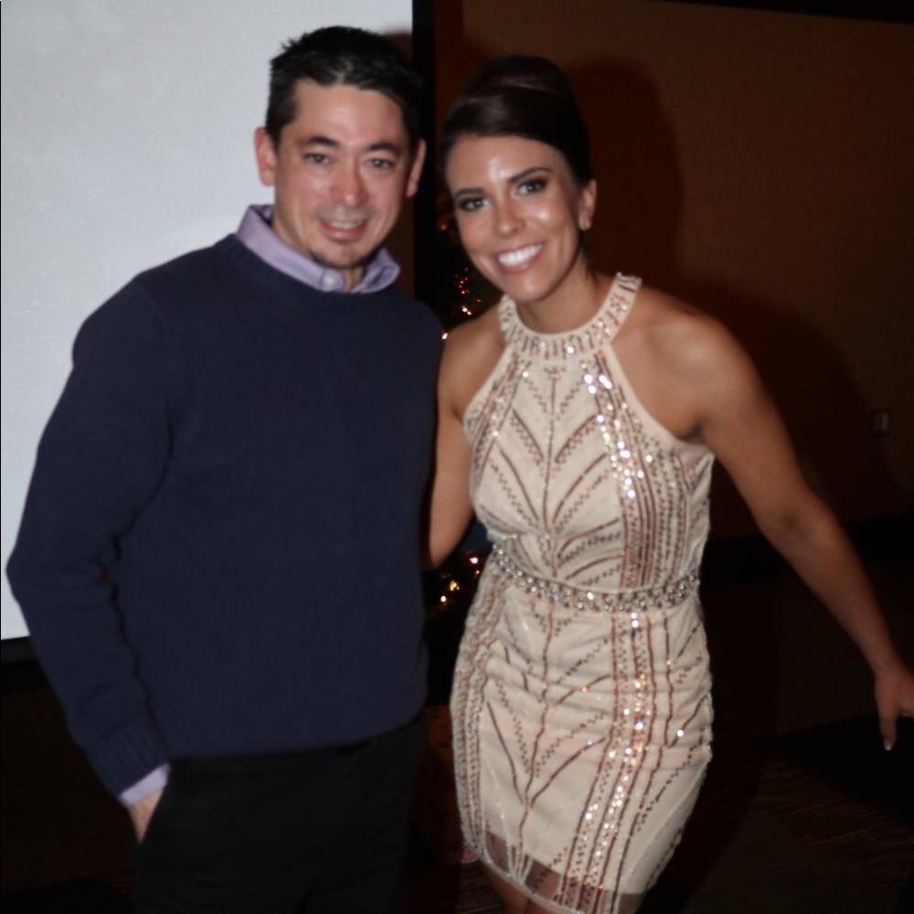 Gold sequin cocktail dress